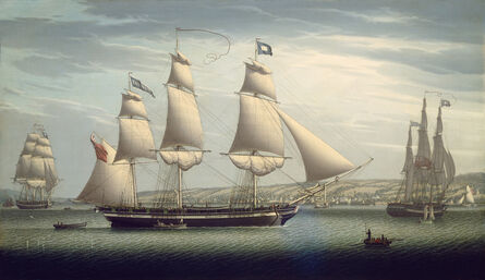Robert Salmon, ‘The Ship "Favorite" Maneuvering Off Greenock’, 1819