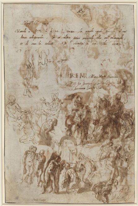 Paolo Veronese, ‘Studies for the Raising of Lazarus and Other Compositions [verso]’, ca. 1582