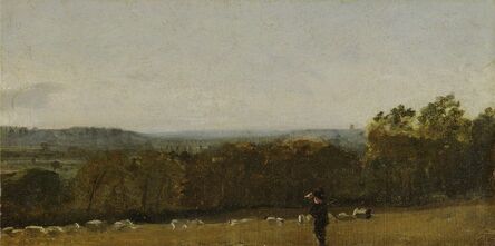 John Constable, ‘A Shepherd in a Landscape looking across Dedham Vale towards Langham’, ca. 1811