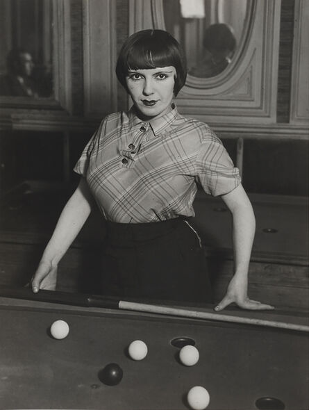 Brassaï, ‘Fille de joie jouant au billard russe, boulevard Rochechouart, Montmartre (A prostitute playing Russian billiards, Boulevard Rochechouart, Montmartre)’, ca. 1932