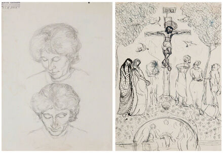 Alberto Giacometti, ‘Double étude d'Annetta Giacometti’, ca. 1920