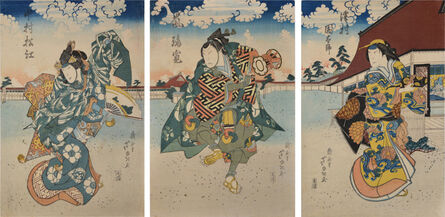 Gigado Ashiyuki, ‘Kabuki Actors Sawamura Kunitaro, Arashi Rikan and Nakamura Matsue ’, 1829