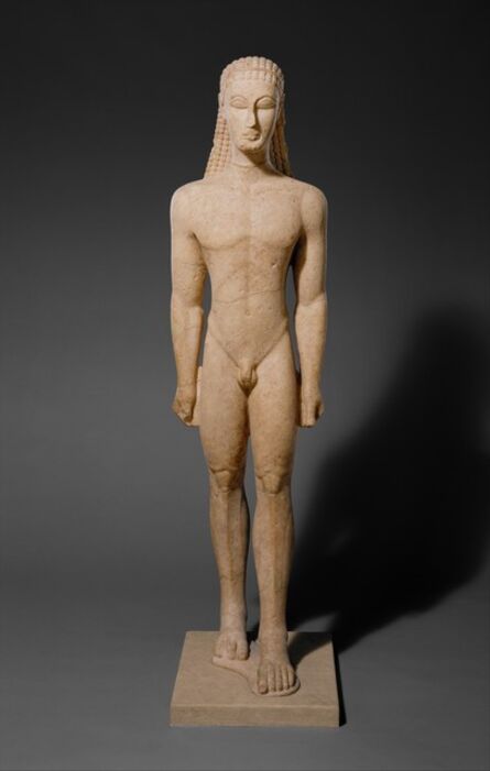 Unknown Greek, ‘Marble statue of a kouros (youth)’, ca. 590–580 B.C.