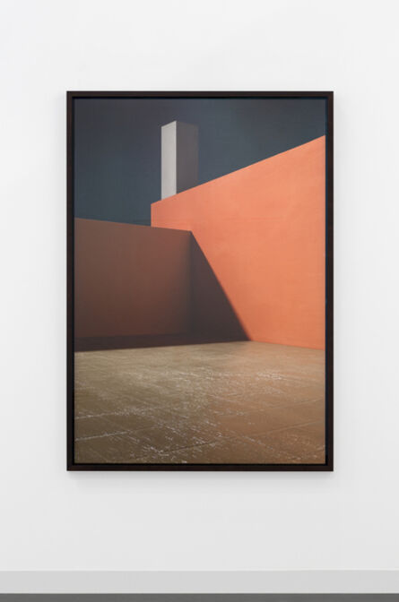 James Casebere, ‘Courtyard with Orange Wall’, 2017