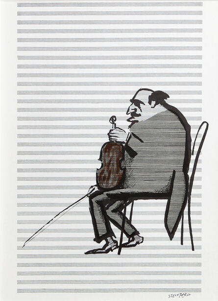 Saul Steinberg, ‘Violinist from Derrière le Miroir ’, ca. 1965