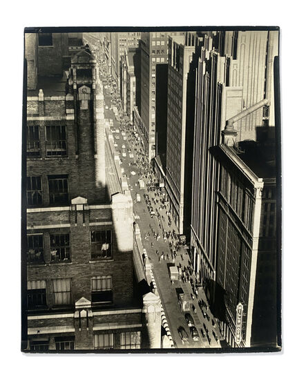 Berenice Abbott, ‘Seventh Avenue, Looking North from 35th Street, Manhattan, December 6’, 1935