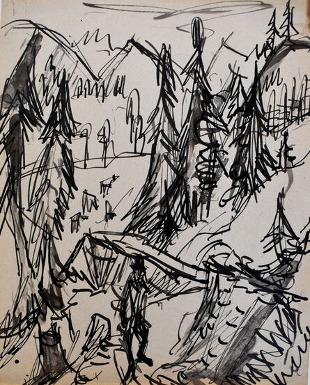 Ernst Ludwig Kirchner, ‘ Farmer in Mountainous Forest | Bauer im Bergwald, 1920’, 1920
