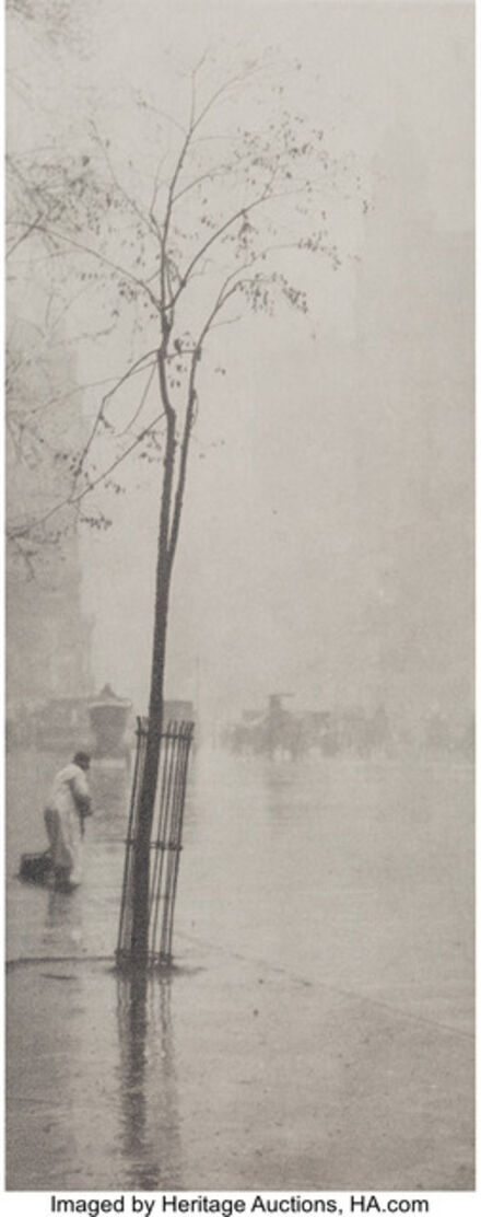 Alfred Stieglitz, ‘Spring Showers, The Street Cleaner’, circa 1900