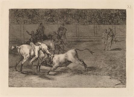 Francisco de Goya, ‘Mariano Ceballos, alias el Indio, mata el toro desde su caballo (Mariano Ceballos, Alias the Indian, Kills the Bull from His Horse)’, in or before 1816