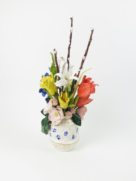 Rose Eken, ‘Flower Arrangement In White And Blue Vase’, 2017
