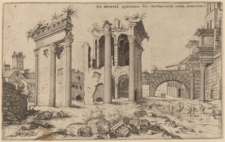 Hieronymus Cock, ‘View of the Forum of Nerva’, probably 1550