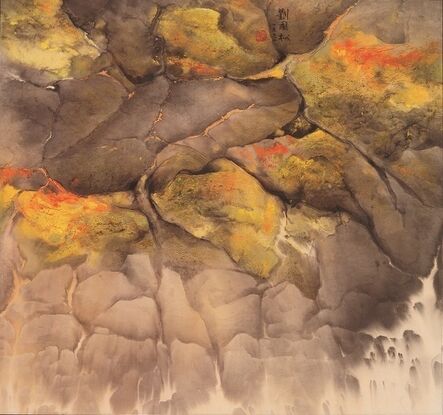 Liu Kuo-sung 刘国松, ‘Seaside Mossy Stones海邊苔石’, 1991