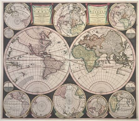 Carel Allard, ‘WORLD MAP - Planisphaerium Terrestre Sive Terrarum Orbis... ’, 1696