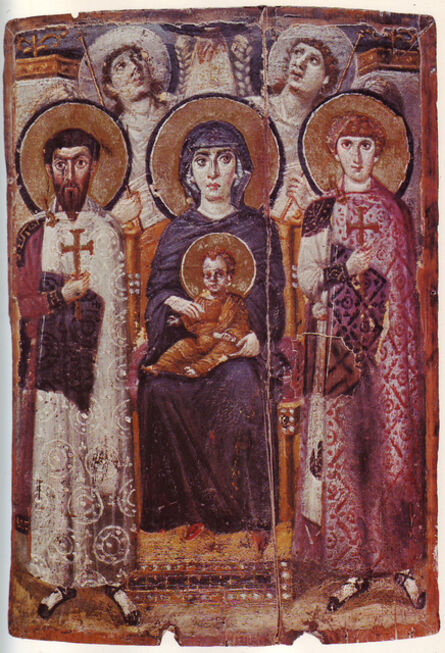 ‘Virgin and Child with Saints and Angels (icon)’, Second half of the 6th century