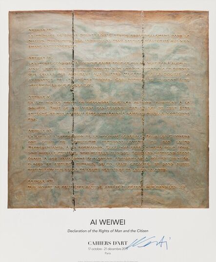 Ai Weiwei, ‘Declaration of the Rights of Man and the Citizen, exhibition poster’, 2019