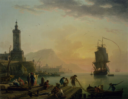 Claude-Joseph Vernet, ‘A Calm at a Mediterranean Port’, 1770