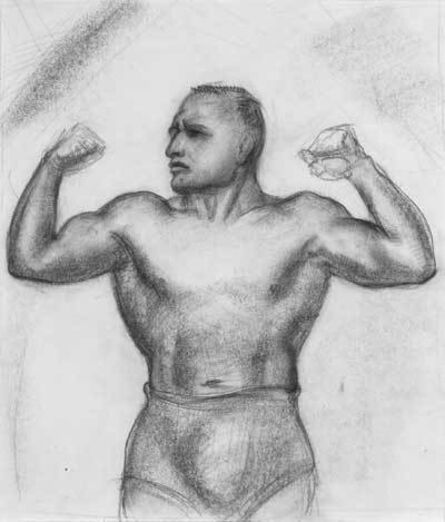 John Steuart Curry, ‘Study for Jimmy Demetral (Strongman)’, 1946