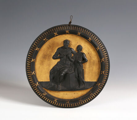 Wedgwood and Bentley, ‘A LARGE WEDGWOOD GILDED BASALT PLAQUE of MARSYAS AND A YOUNG OLYMPUS From the Herculaneum series’, ca. 1775
