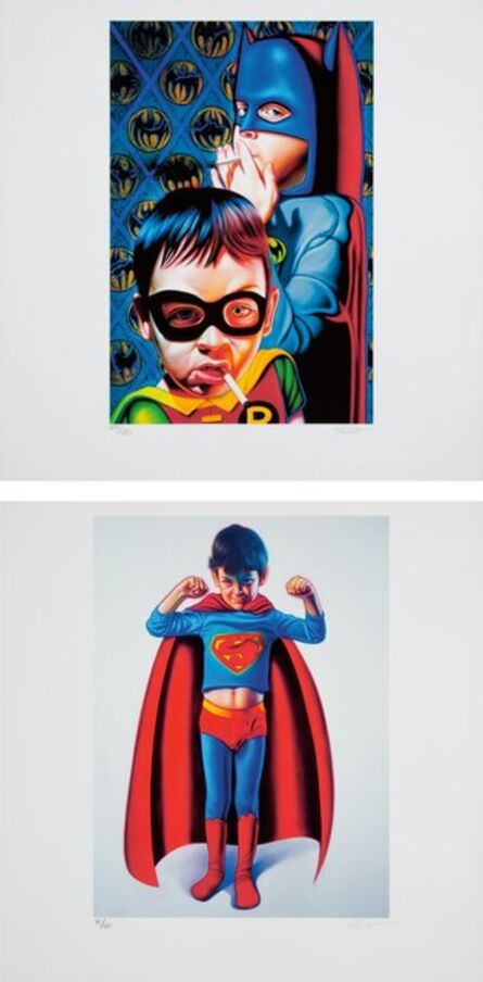 Ron English, ‘Batman and the Boy Blunder II and Super Boy (two works)’, 2007