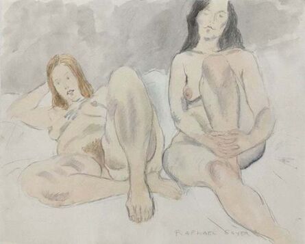 Raphael Soyer, ‘Two Nudes’, ca. 1987