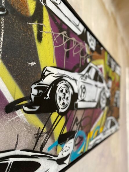 XOOOOX, ‘Toyboy (Porsche Longus) Streetart Unique Stencil on Corten Steel - 거리 미술 ’, 2019