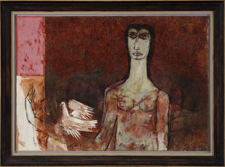 Jamil Naqsh, ‘Untitled (Woman and Pigeon)’, 1971