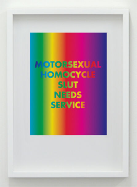 David McDiarmid, ‘Motorsexual Homocycle Slut Needs Service’, 1994 / 2012