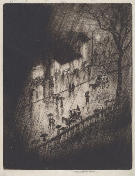 Joseph Pennell, ‘Rainy Night, Charing Cross Shops’, 1903