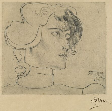 Jan Toorop, ‘Head of a Woman (Marguérite Adolphine Helfrich)’, 1897
