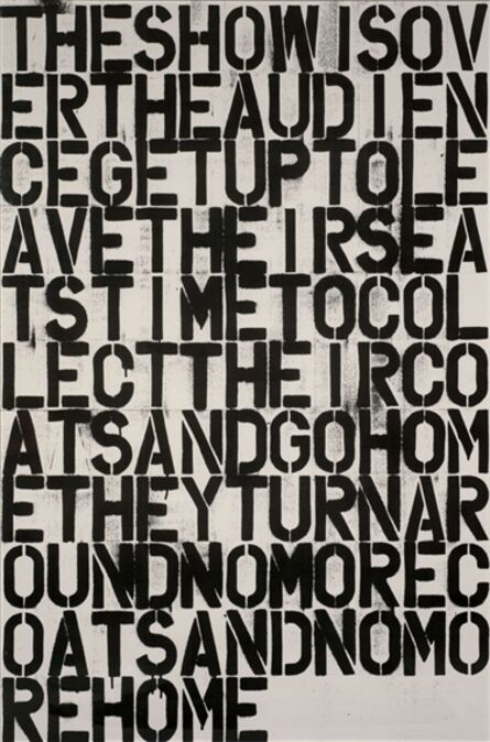 Christopher Wool, ‘The Show is Over’, 2013