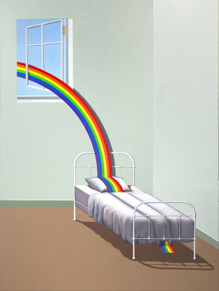 Patrick Hughes, ‘Rainbow bed’, 2019