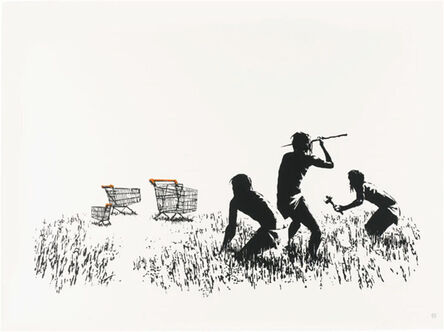 Banksy, ‘Trolleys (Black & White)’, 2005