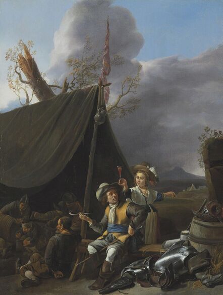 Johannes Lingelbach, ‘Soldiers resting at camp’