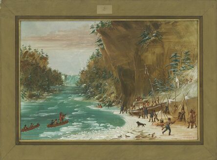 George Catlin, ‘The Expedition Encamped below the Falls of Niagara.  January 20, 1679’, 1847/1848