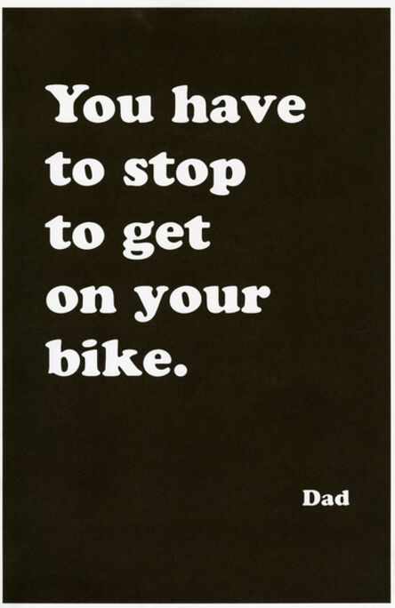 Ryan Gander, ‘You have to stop to get on your bike (Poster encounter)’, 2020