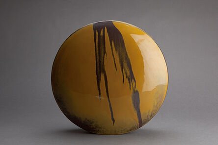 Brother Thomas Bezanson, ‘Wheel vase, iron yellow glaze with black’, 1994