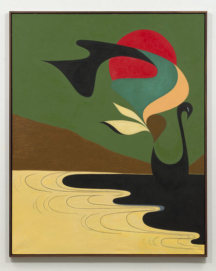 Clare Rojas, ‘Black Swan in Black Water’, 2020