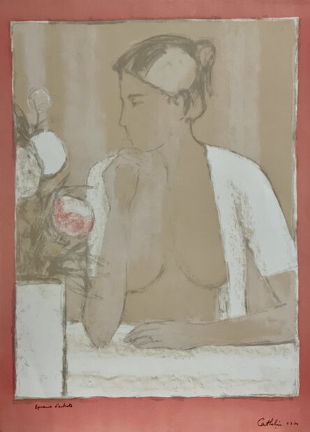 Bernard Cathelin, ‘Nu au casaquin blanc et au bouquet’, 1974