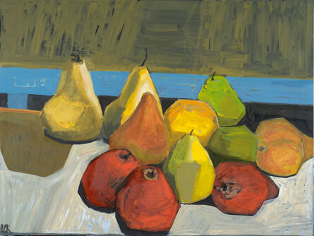 Kathryn Kailian, ‘Pears with Blue Stripe’, 2017