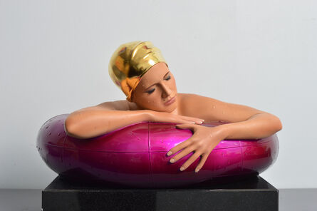 Carole A. Feuerman, ‘Miniature Serena (Pink Tube and Gold Leaf Cap)’