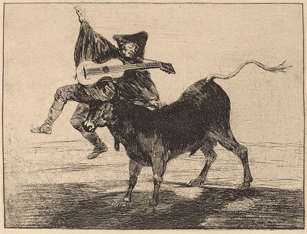 Francisco de Goya, ‘Dios se lo pague a usted (Aveugle enlevé sur les cornes d'un taureau)’, ca. 1804
