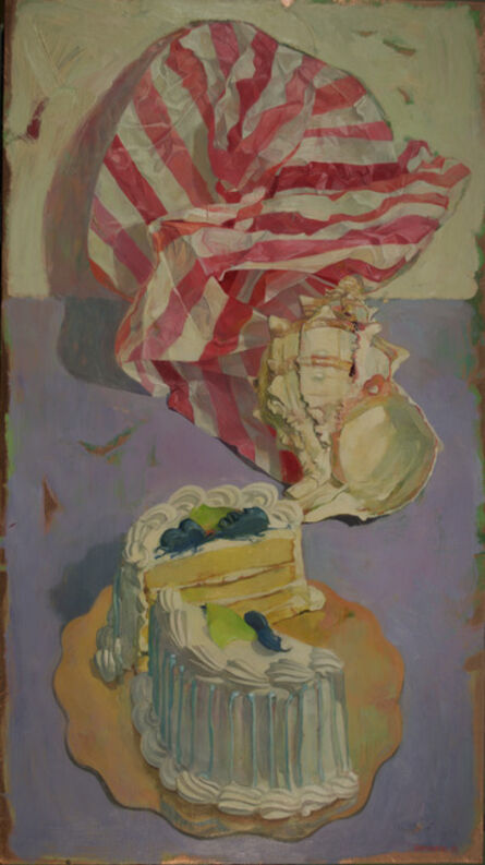 Benjamin J. Shamback, ‘Round Cake with Striped Paper’, 2016