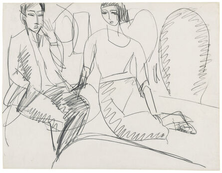 Ernst Ludwig Kirchner, ‘Paar im Gespräch, Erna und Gewecke’, ca. 1912