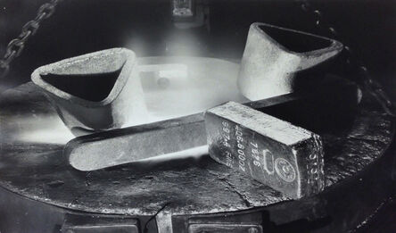 Margaret Bourke-White, ‘Newly stamped bar of gold resting on lip at a melting furnace at the US Assay Office, New York City’, 1936