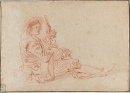 Jean-Antoine Watteau, ‘Seated Guitarist [recto]’