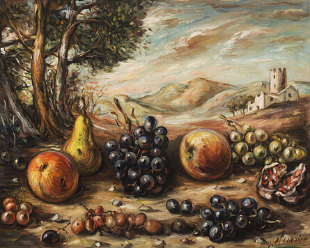 Giorgio de Chirico, ‘Frutta nel paesaggio mid 50s’