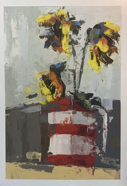 Adrian Socorro, ‘Girasoles con jarrón / Sunflowers with vase’, 2020