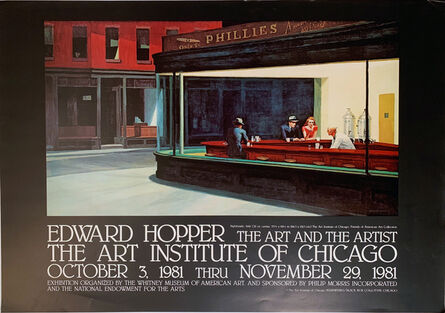 Edward Hopper, ‘Nighthawks, Edward Hopper, The Art and the Artist Poster, Gallery Poster ’, 1981