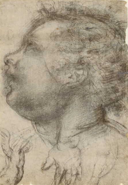 Baccio della Porta, called Fra Bartolommeo, ‘Head of a Child, an Angel and a Hand (recto), Male Figure (verso)’, 1510-1515