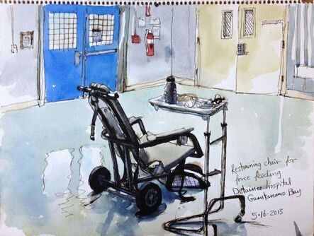 Steve Mumford, ‘5/16/13, Restraining chair for force feeding, Detainee hospital, Guantanamo Bay, Cuba’, 2013